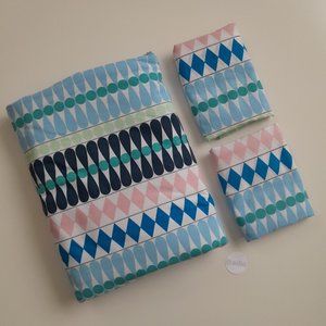 IKEA MOSSFLOX Duvet cover and pillowcases, queen